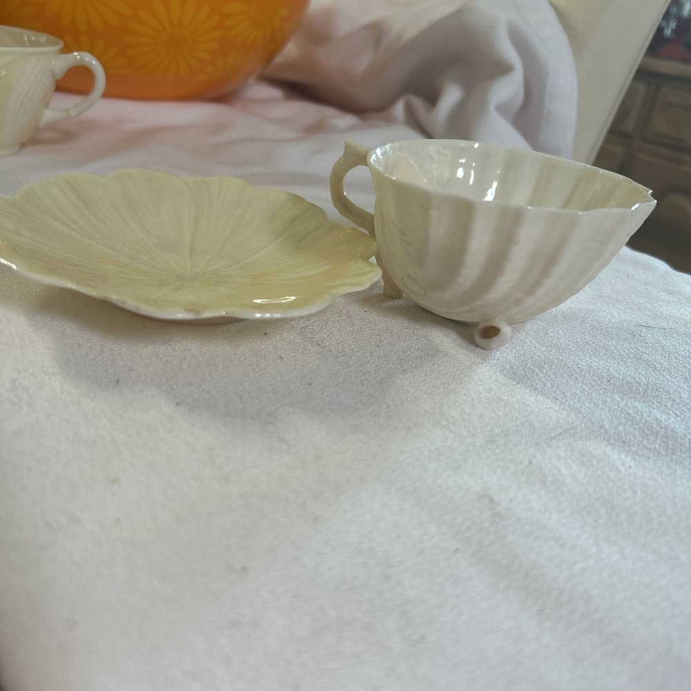 Vintage Belleek‎ Neptune Cup & Saucer